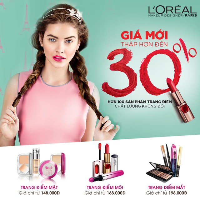 Hơn 100 sản phẩm trang điểm L’Oréal Paris có giá mới thấp hơn đến 30% - Ảnh 1. Hơn 100 sản phẩm trang điểm L’Oréal Paris có giá mới thấp hơn đến 30% - Ảnh 1.