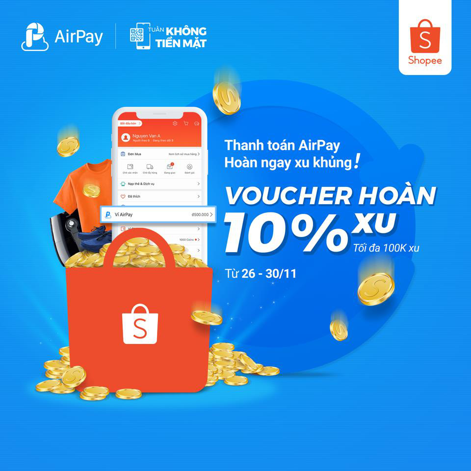 AirPay “chơi lớn”, hoàn đến 200.000 xu cho người dùng trong Tuần Không Tiền Mặt - Ảnh 2.