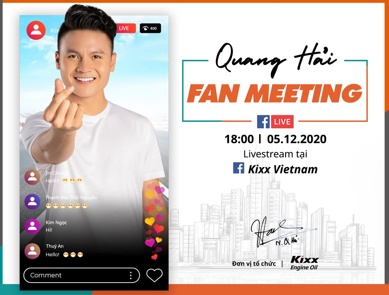 Quang Hải tổ chức fan meeting - Đón xem livestream toàn bộ chương trình trên page Kixx Việt Nam - Ảnh 1. Quang Hải tổ chức fan meeting - Đón xem livestream toàn bộ chương trình trên page Kixx Việt Nam - Ảnh 1.