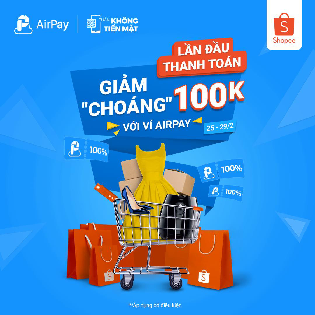 Ăn uống và nạp điện thoại thả ga, AirPay giảm giá 20% trên Shopee từ 25 - 29.02 - Ảnh 1.