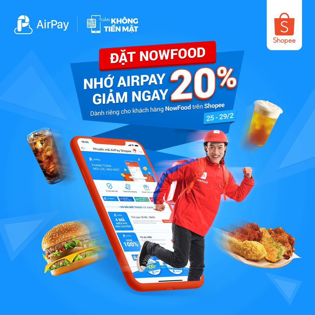 Ăn uống và nạp điện thoại thả ga, AirPay giảm giá 20% trên Shopee từ 25 - 29.02 - Ảnh 6.