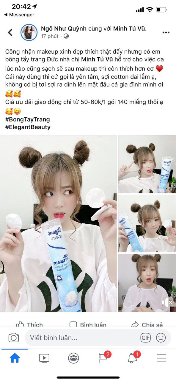 Bông tẩy trang Elegant Beauty - thứ không thể thiếu trên bàn trang điểm của các tín đồ làm đẹp - Ảnh 3.