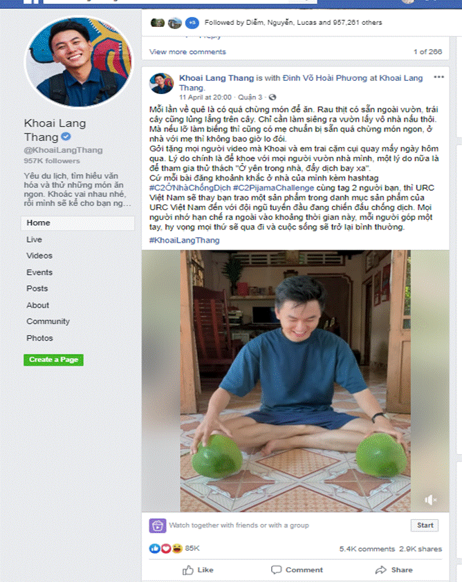 Blogger Khoai Lang Thang hào hứng tham gia cùng chống dịch COVID-19 - Ảnh 1.