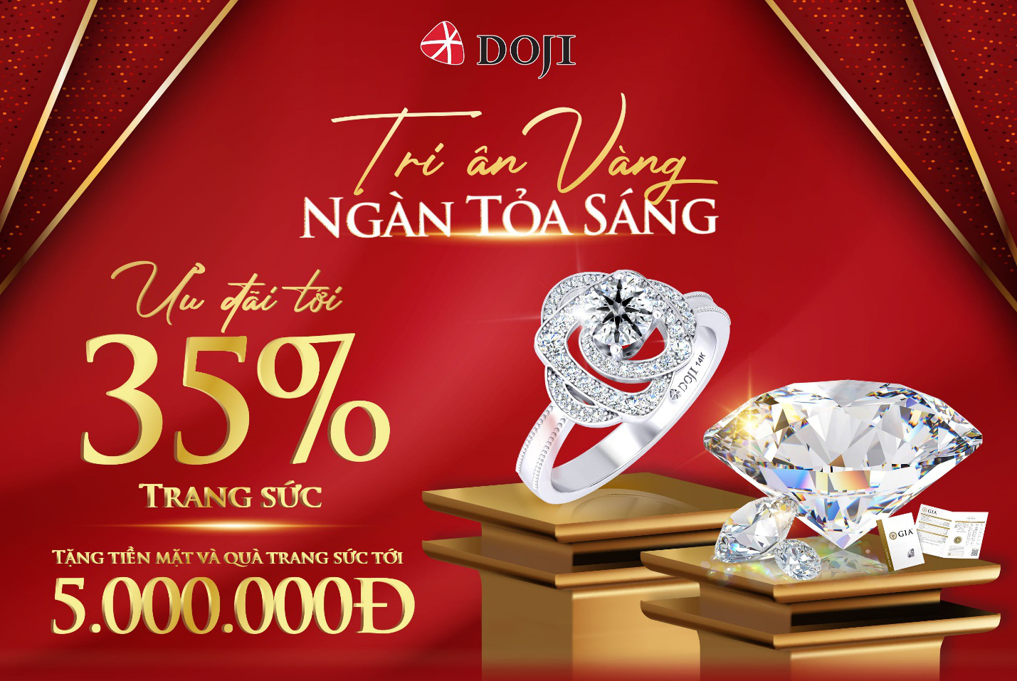 DOJI - Thương hiệu trang sức hàng đầu Việt Nam tung siêu ưu đãi tới 35% - Ảnh 1.