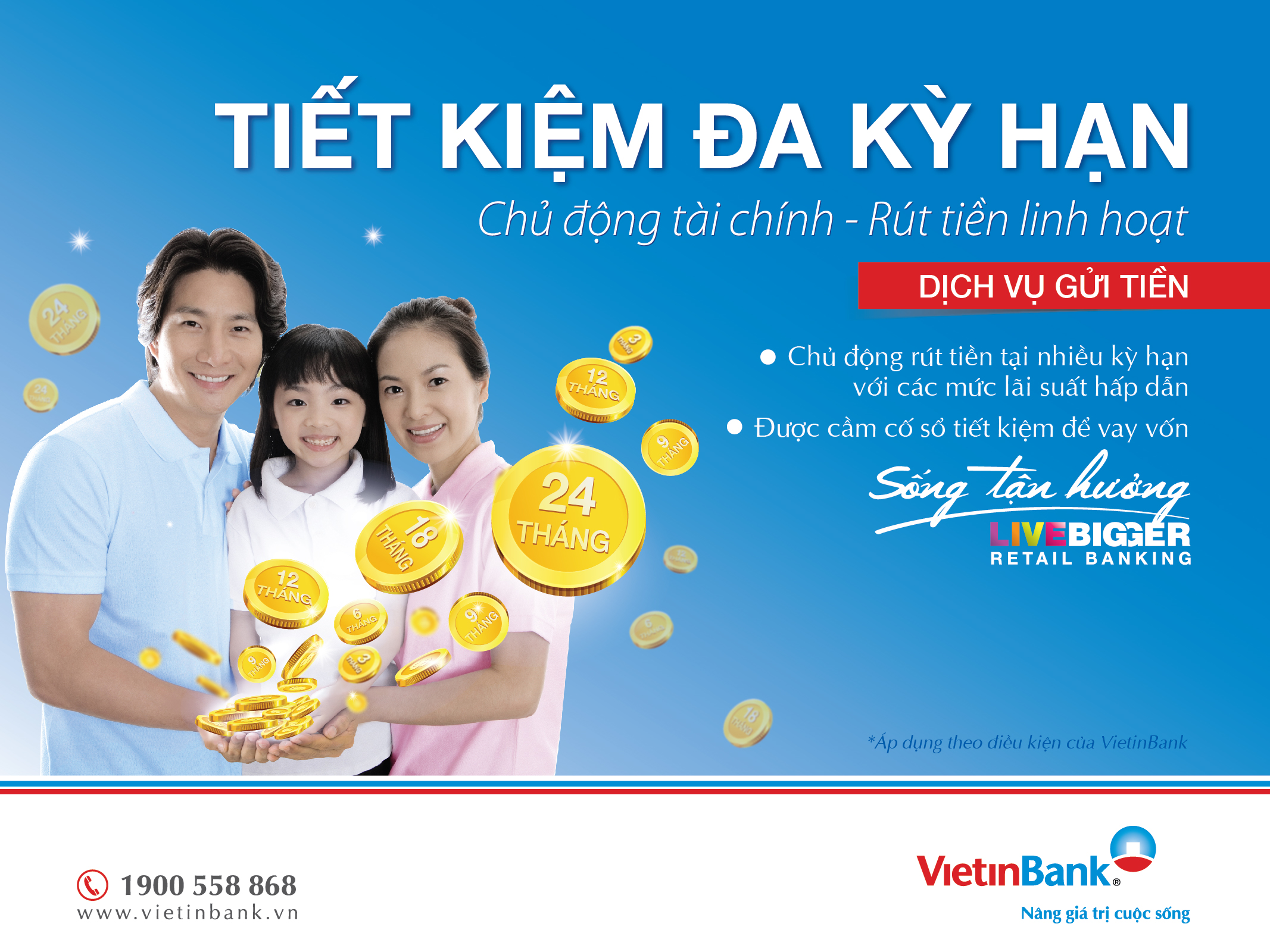 Poster chính thức của chương trình “Tiết kiệm đa kỳ hạn” VietinBank.