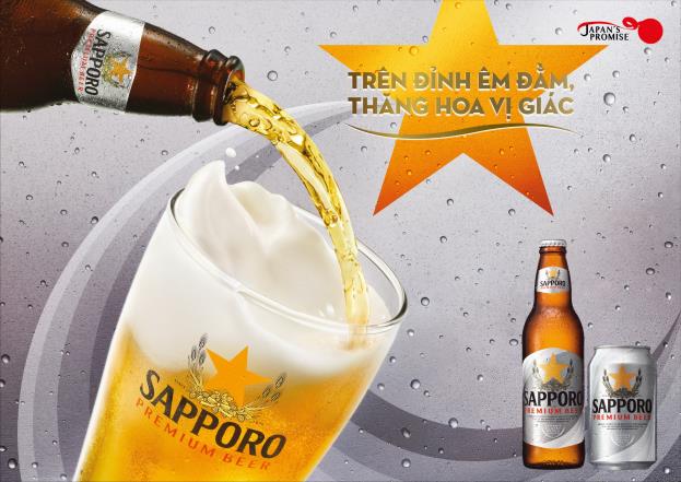 Sapporo Premium Beer với vị êm đằm đã và đang thuyết phục khách hàng Việt.