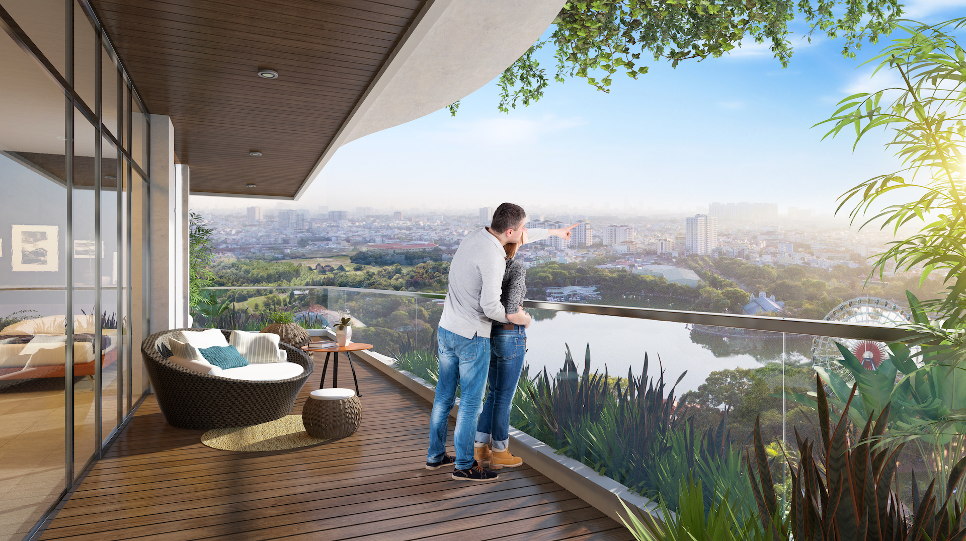 Tại Diamond Lotus LakeView, mỗi căn hộ đều đón ánh sáng và gió tự nhiên.