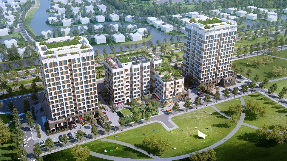 Valencia Garden có tầm nhìn thu hút khi trước mặt dự án là công viên cây xanh và khu đô thị Vinhomes Riverside.