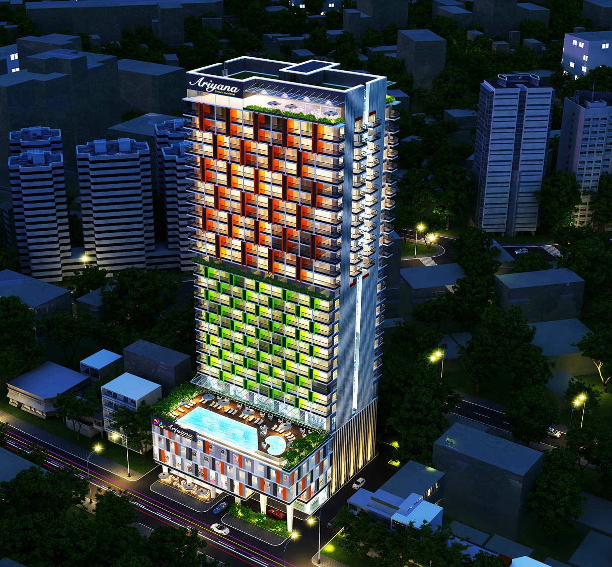 Ariyana Smart Condotel nằm tại mặt tiền con phố Trần Hưng Đạo, một trong những cung đường sầm uất ngay trung tâm thành phố Nha Trang.