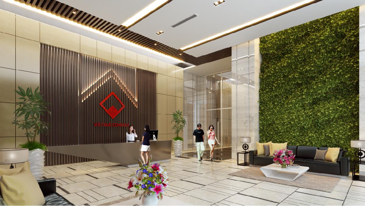 Sảnh chờ sang trọng trong khuôn viên dự án.