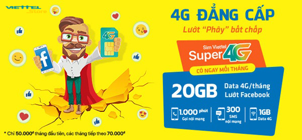 Khách hàng soạn tin X1 gửi 191 để đăng ký gói Super 4G.