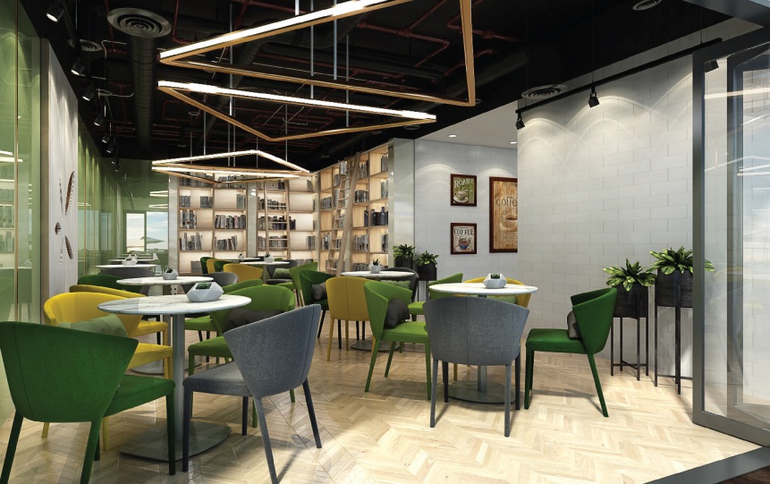 Hình phối cảnh Thư viện sang trọng tại block Jasmine (dự kiến cất nóc tháng 11/2017 vượt tiến độ 3 tháng).