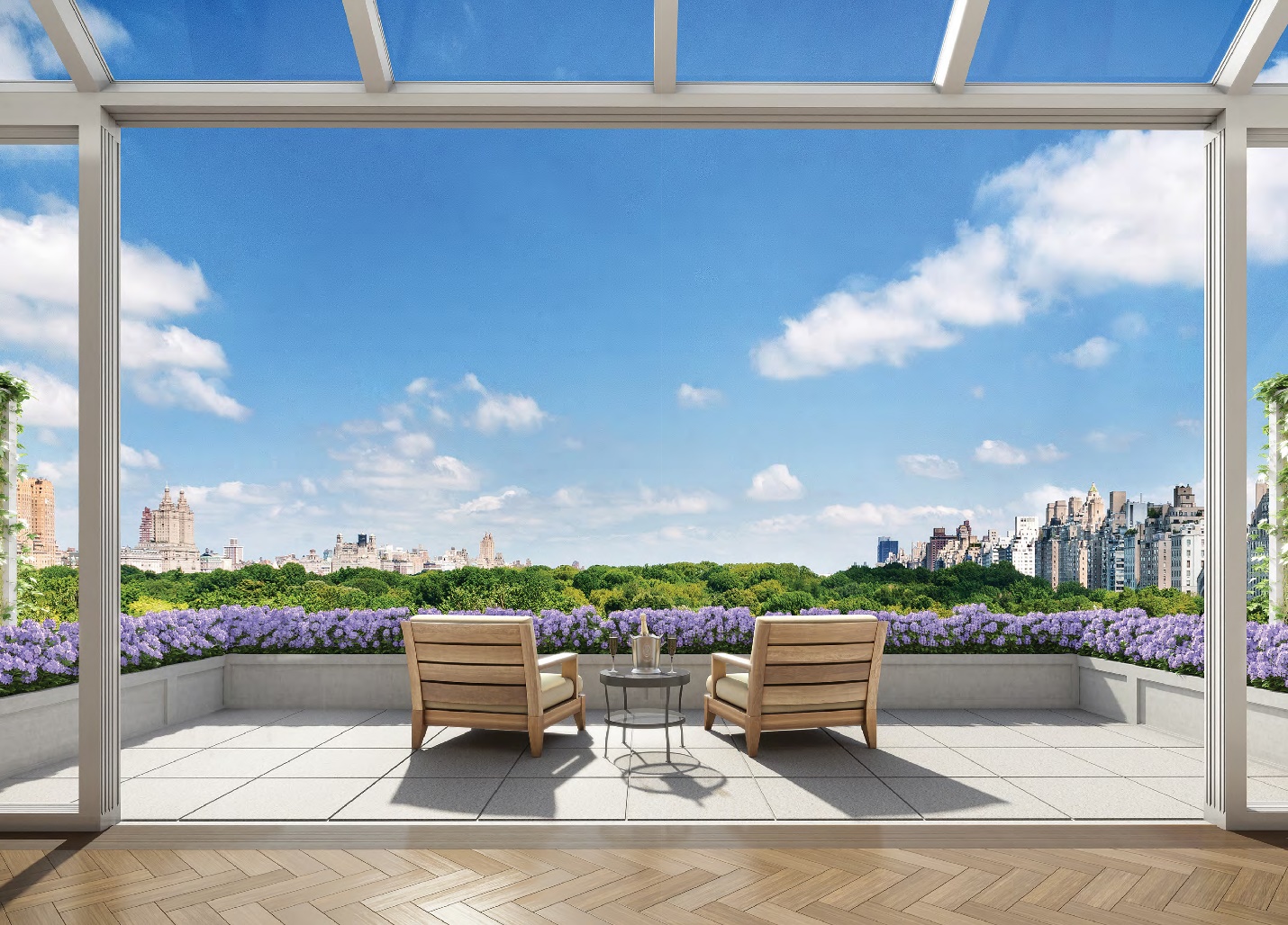 Tầm nhìn thoáng đãng sang Công viên trung tâm từ 22 Central Park South.