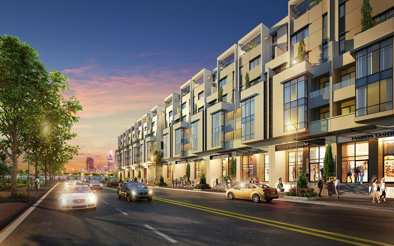 Khu nhà phố thương mại bên sông dự án SaiGon Myestery Villas