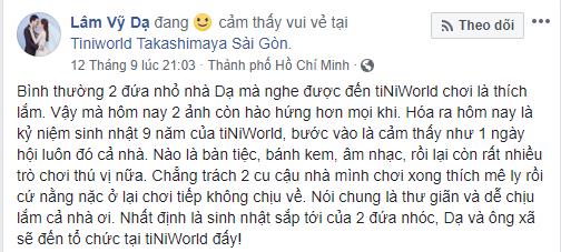 L&acirc;m Vỹ Dạ c&ugrave;ng gia đ&igrave;nh tươi tắn đi dự sinh nhật - Ảnh 1.