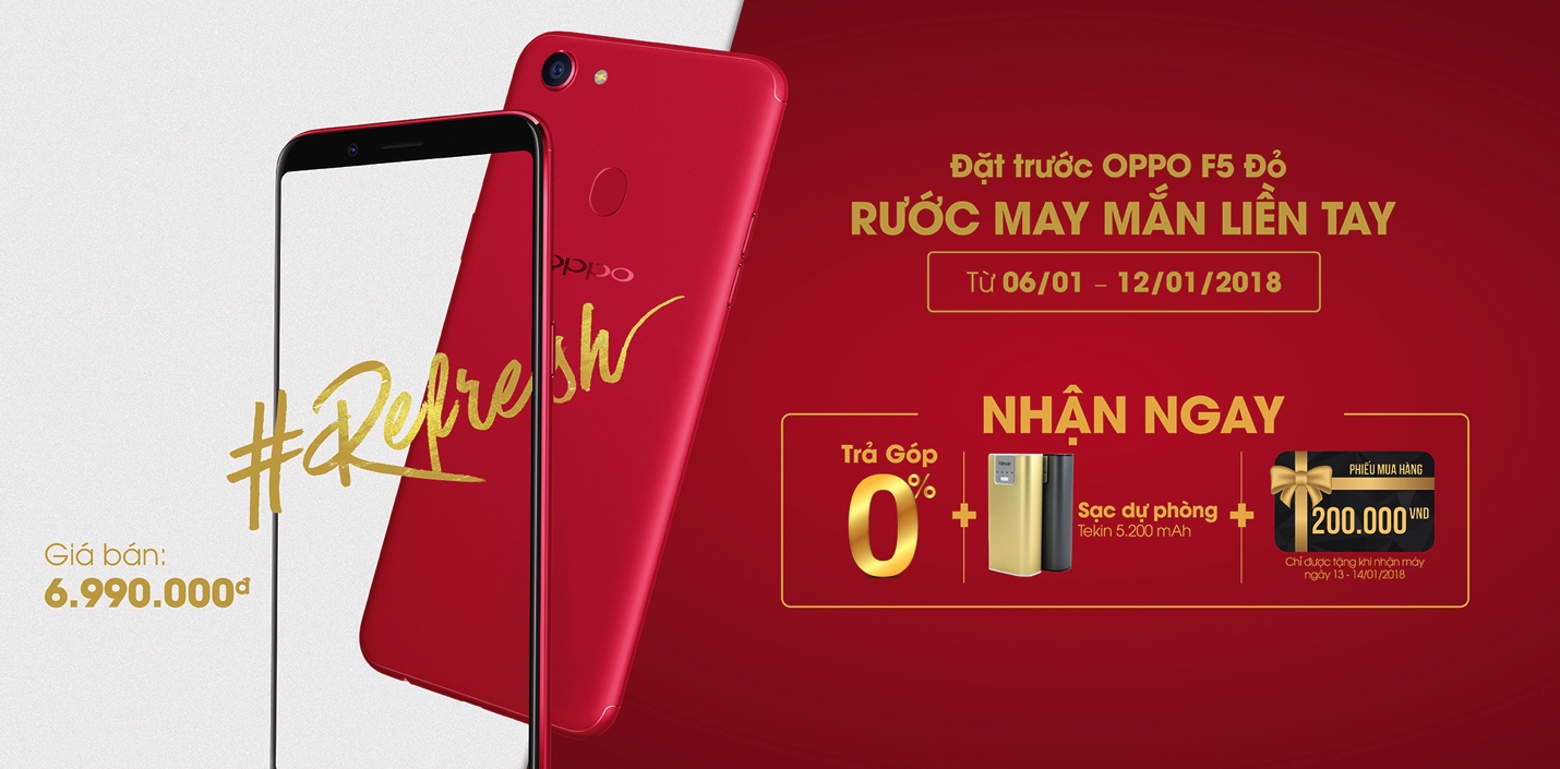 May mắn, tài lộc cả năm với OPPO F5 đỏ - Ảnh 5. May mắn, tài lộc cả năm với OPPO F5 đỏ - Ảnh 5.