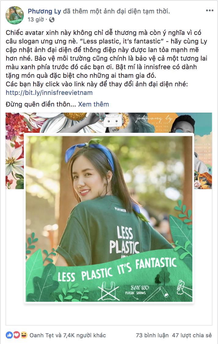 Facebook tràn ngập sắc xanh với thông điệp “Less Plastic It’s Fantastic” - vì môi trường đầy ý nghĩa của sao Việt