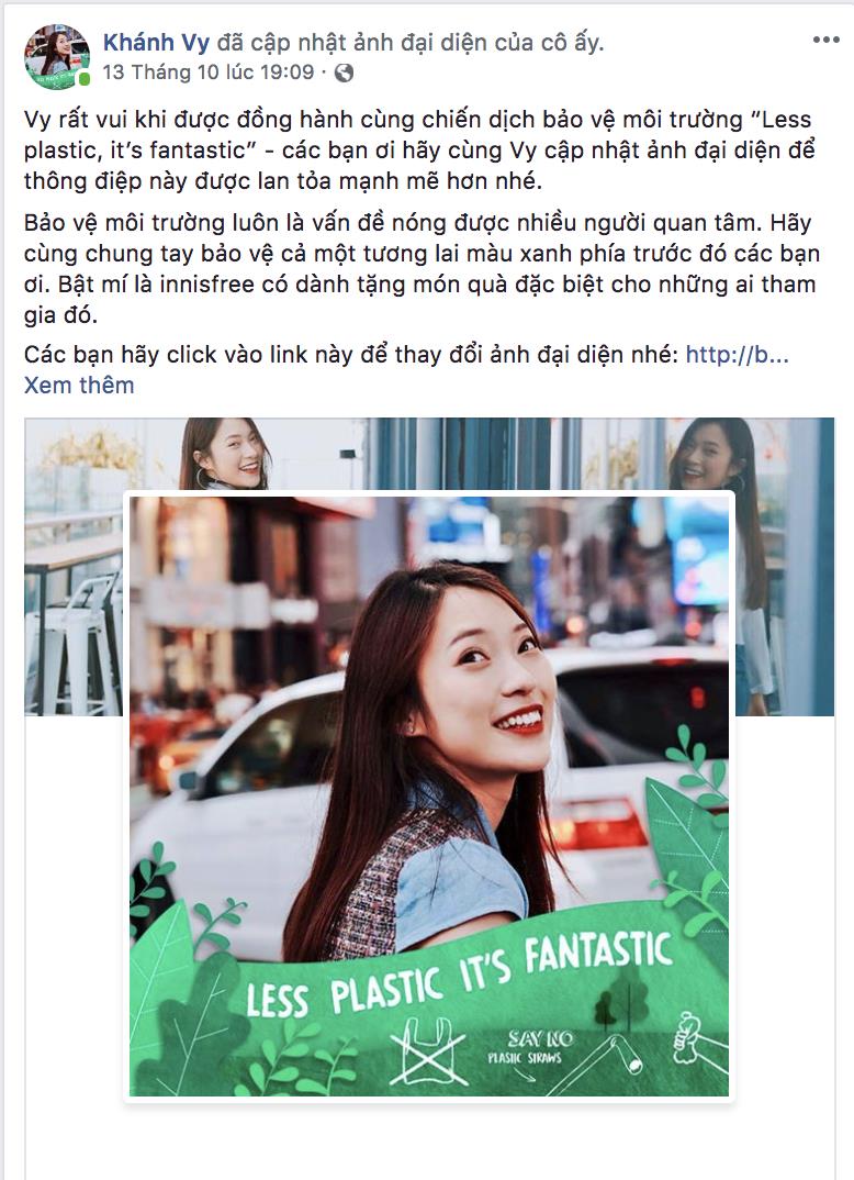 Facebook tràn ngập sắc xanh với thông điệp “Less Plastic It’s Fantastic” - vì môi trường đầy ý nghĩa của sao Việt