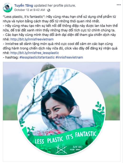Facebook tràn ngập sắc xanh với thông điệp “Less Plastic It’s Fantastic” - vì môi trường đầy ý nghĩa của sao Việt