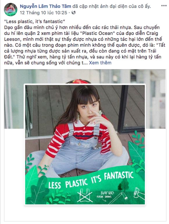 Facebook tràn ngập sắc xanh với thông điệp “Less Plastic It’s Fantastic” - vì môi trường đầy ý nghĩa của sao Việt