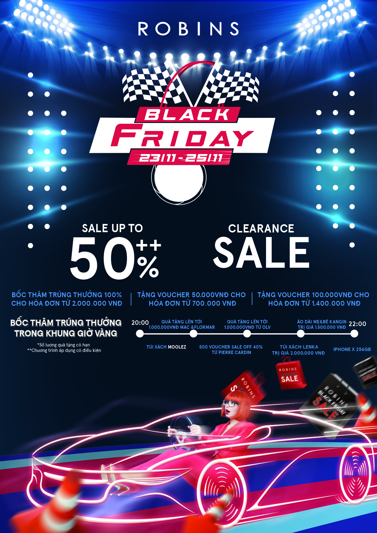 Thiên đường shopping hàng hiệu Robins đồng loạt giảm giá khủng 50%++ Black Friday – Midnight Sale – Tặng iphone X - Ảnh 2. Thiên đường shopping hàng hiệu Robins đồng loạt giảm giá khủng 50%++ Black Friday – Midnight Sale – Tặng iphone X - Ảnh 2.
