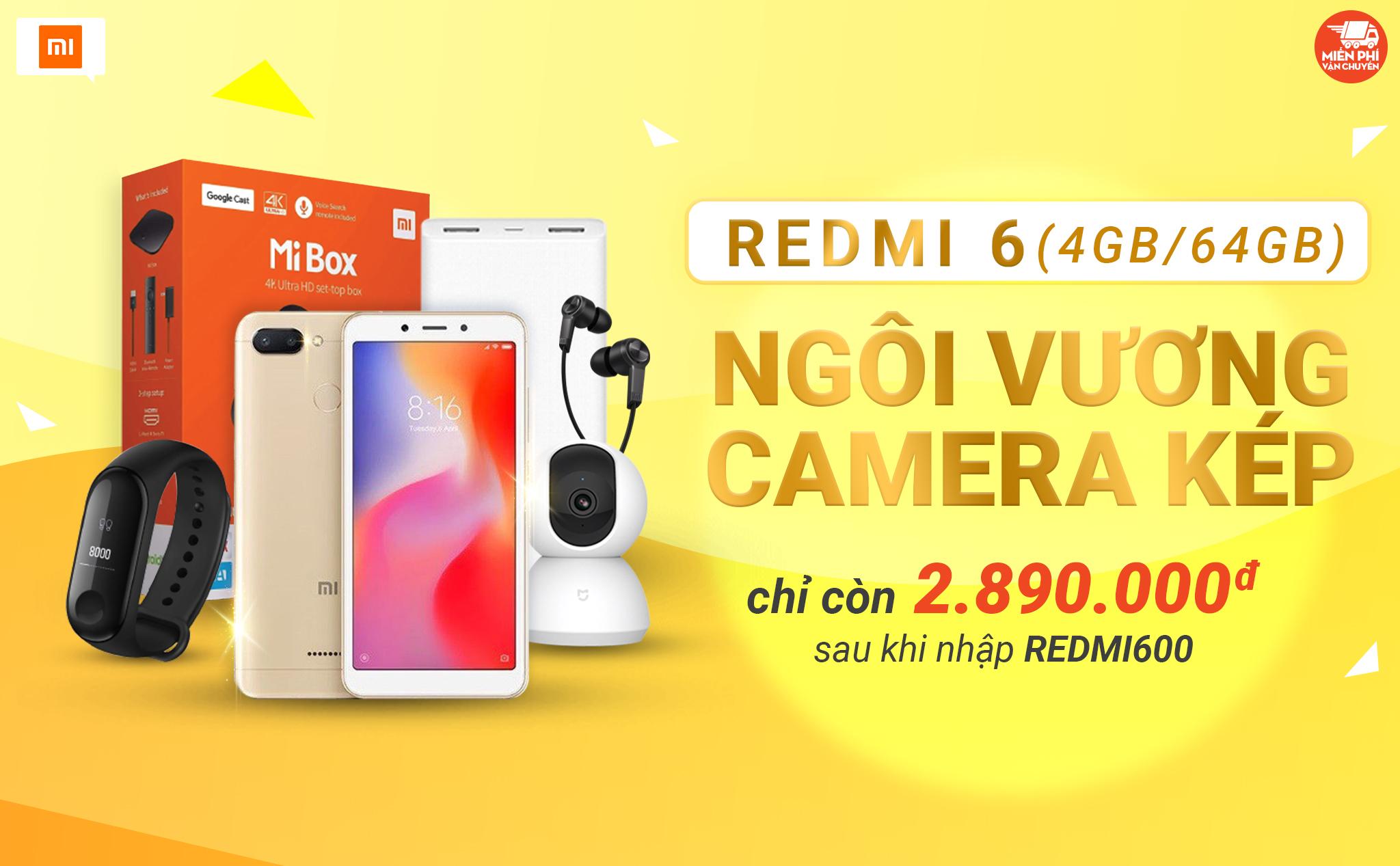 Xiaomi Redmi 6 sale chấn động còn 2 triệu 890 nghìn đồng, chỉ duy nhất ngày 05/12 - Ảnh 1. Xiaomi Redmi 6 sale chấn động còn 2 triệu 890 nghìn đồng, chỉ duy nhất ngày 05/12 - Ảnh 1.