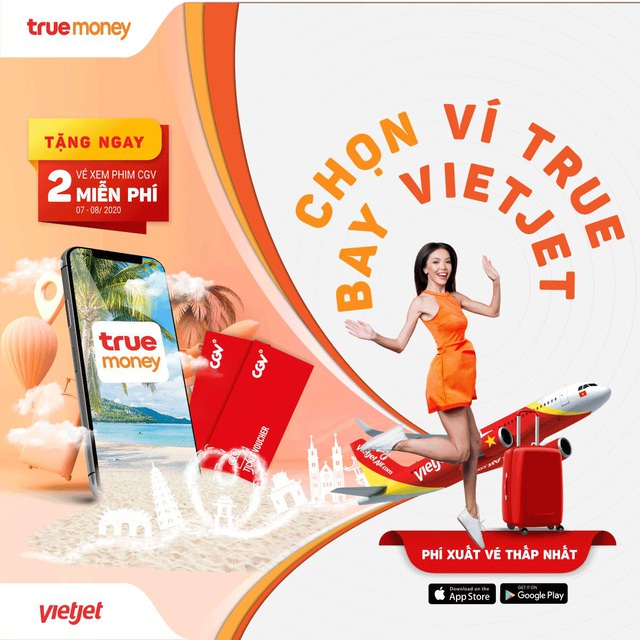 Chính thức triển khai bán vé Vietjet trên ví điện tử Truemoney - Ảnh 1.