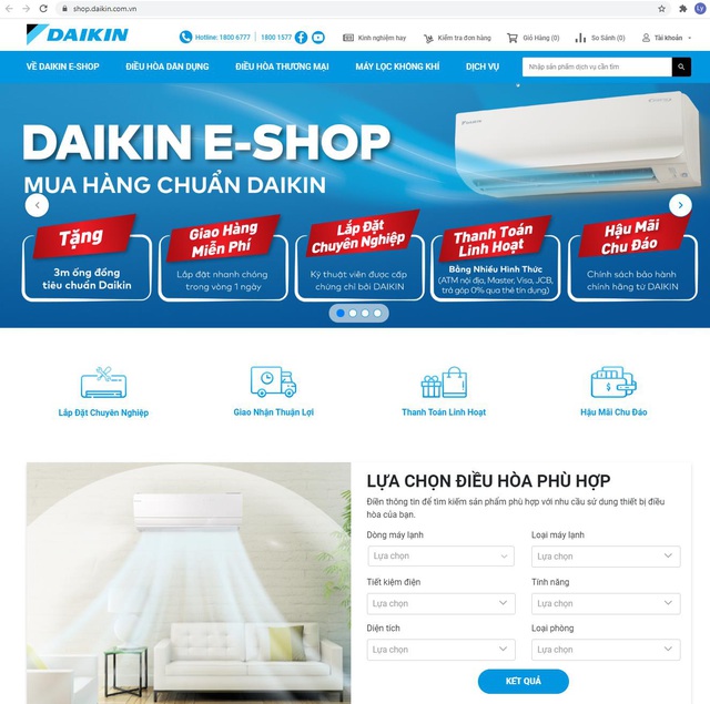 Daikin Việt Nam ra mắt trang thương mại điện tử chính hãng Daikin E-Shop - Ảnh 1.