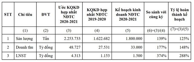 HSG ước lợi nhuận sau thuế NĐTC 2020-2021 đạt 4.313 tỷ đồng, bằng 3,7 lần NĐTC 2019-2020 - Ảnh 1.