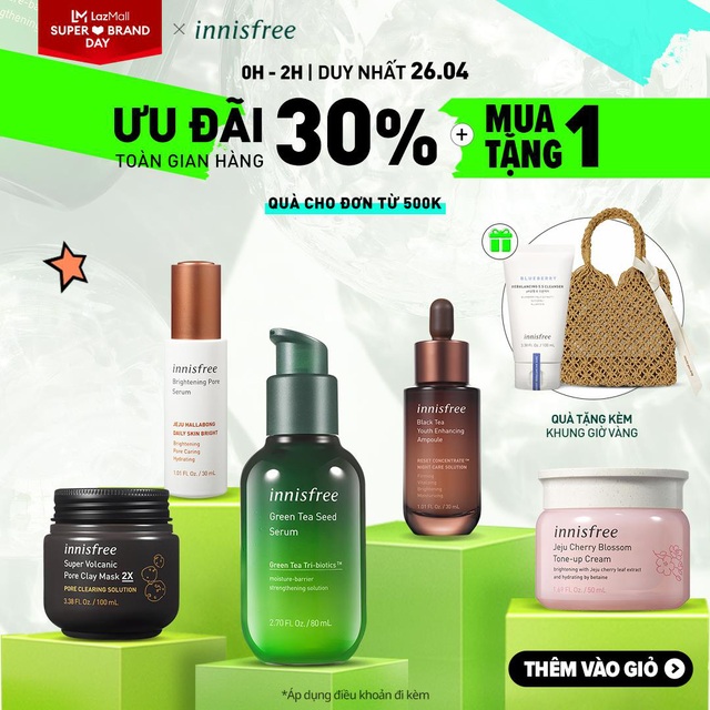 Loạt deal bùng nổ của innisfree trên đường đua Lazada Super Brand Day 26/4, không mua đừng tiếc - Ảnh 3.