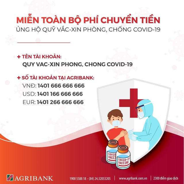 Agribank thông báo tài khoản tiếp nhận ủng hộ Quỹ vắc - xin phòng, chống Covid-19 - Ảnh 1.