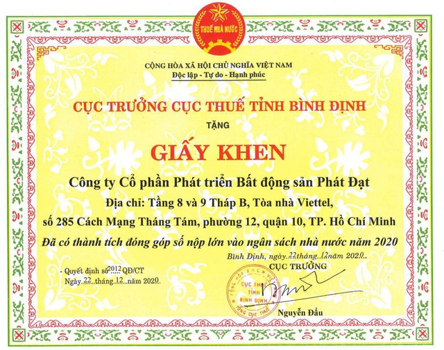 Chỉ trong 2 năm, Phát Đạt hoàn thành nộp thuế gần 1.000 tỷ đồng - Ảnh 2.