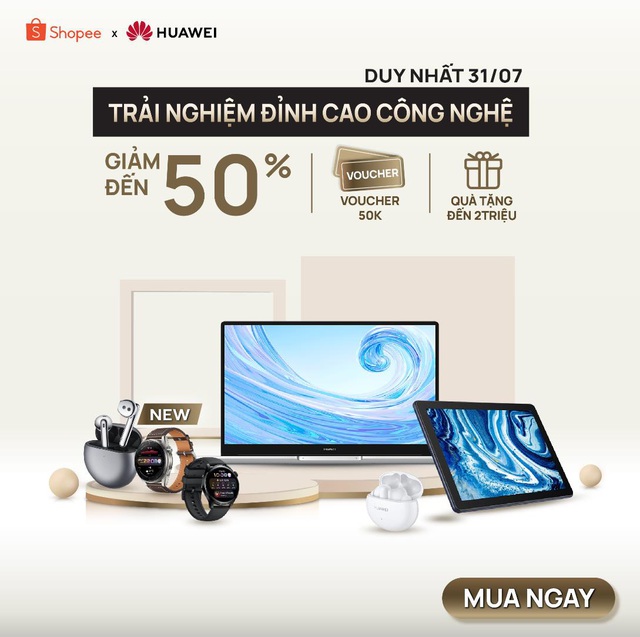 Ưu đãi siêu phẩm sale hè cùng Huawei và Shopee - giảm đến 50% cùng nhiều ưu đãi hấp dẫn - Ảnh 1.