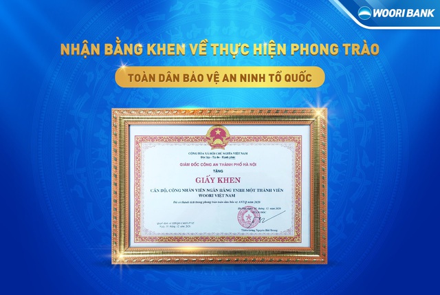 Ngân hàng Woori nhận bằng khen về phong trào bảo vệ ANTQ - Ảnh 1.