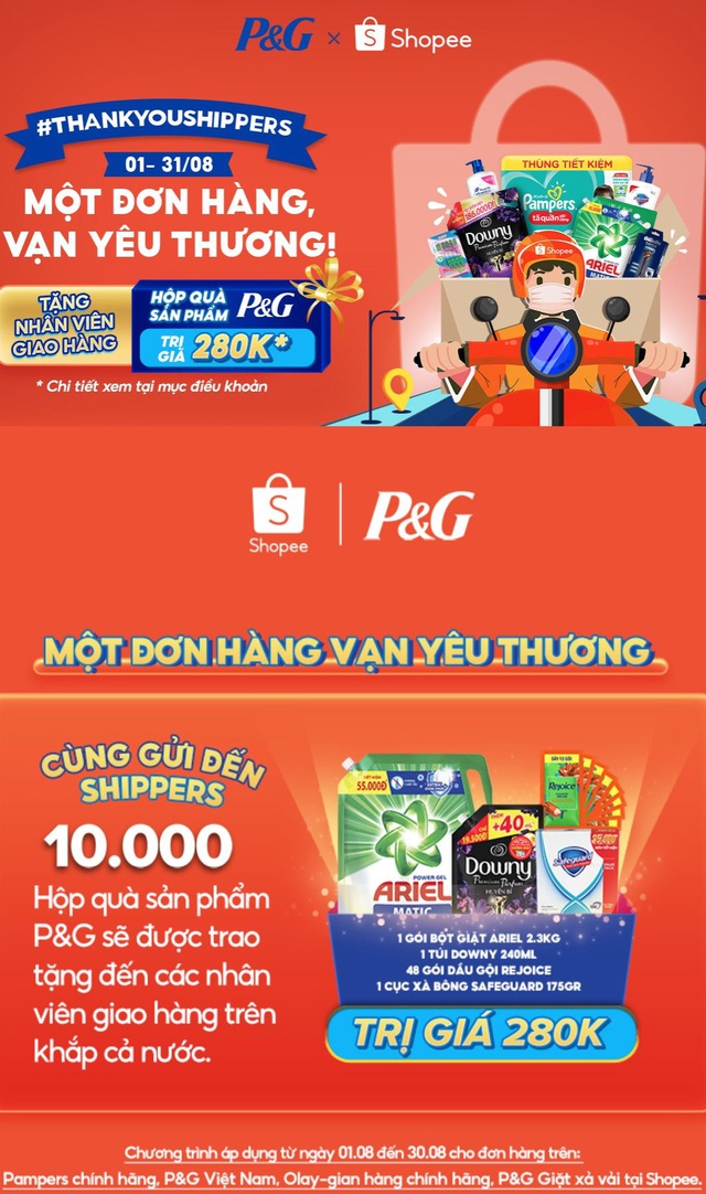 P&G thay lời cảm ơn Shipper bằng chương trình “Một đơn hàng, vạn yêu thương” - Ảnh 2.