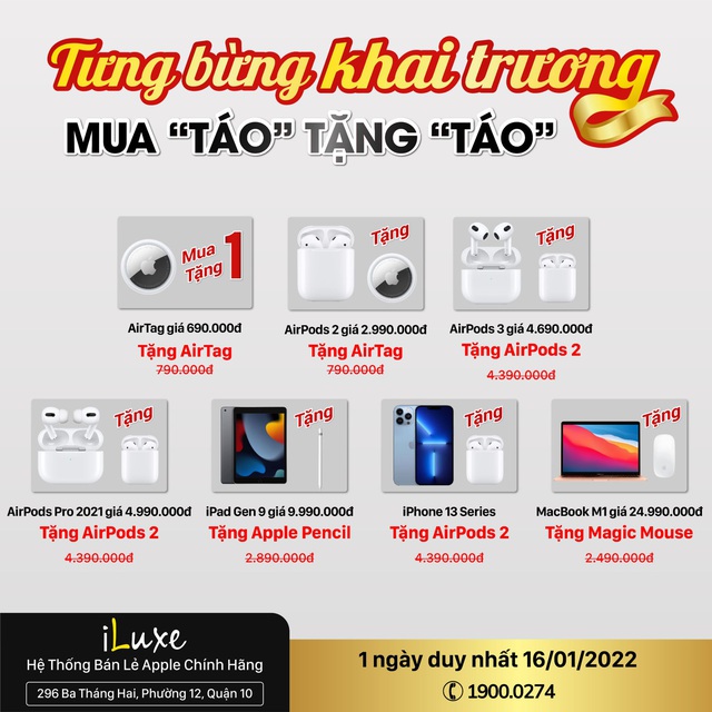 iLuxe khai trương, mua AirPods 3 tặng AirPods 2 cùng loạt ưu đãi hấp dẫn - Ảnh 1.