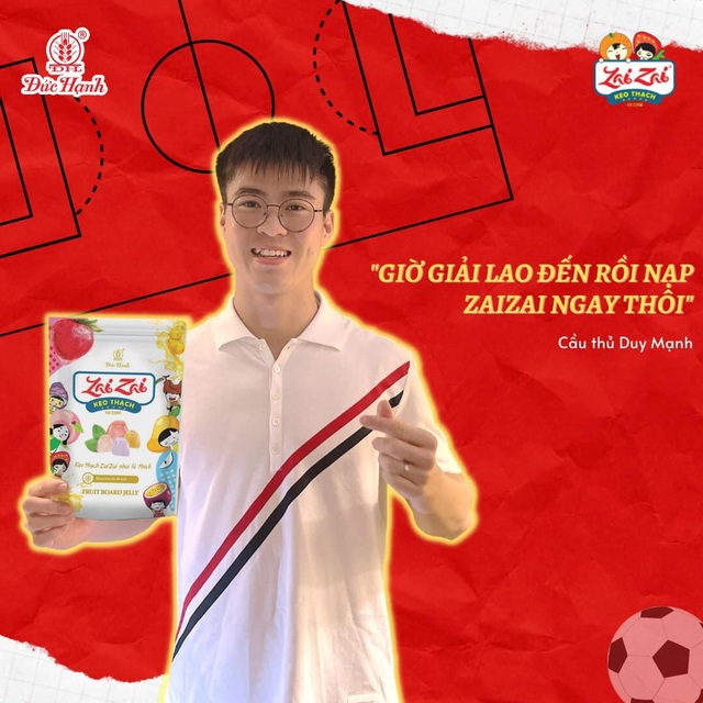 Cầu thủ Duy Mạnh chính thức đồng hành cùng thương hiệu Kẹo Thạch Zai Zai - Ảnh 1.