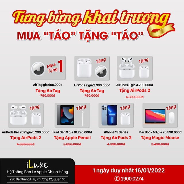 Mua AirPods tặng AirPods, giảm thêm 1.000.000 đồng - iLuxe tung loạt chương trình gây sốt - Ảnh 1.