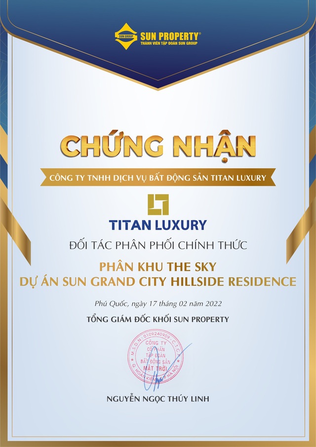 Titan Luxury phân phối chính thức phân khu The Sky Sun Grand City Hillside Residence - Ảnh 1.