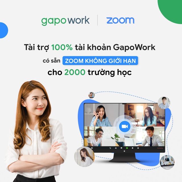 GapoWork tài trợ 100% tài khoản có sẵn Zoom cho 2000 trường học - Ảnh 1.