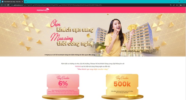 Chọn khách sạn sang nhận voucher mua vàng, lời đơn lời kép cùng Mytour - Ảnh 1.