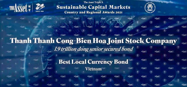 SBT nhận giải thưởng “Thương vụ trái phiếu phát hành bằng đồng nội tệ tốt nhất 2021” - Ảnh 1.