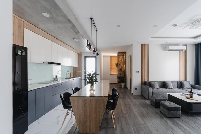 Giải pháp thiết kế nội thất chung cư liên thông phòng khách và bếp ấn tượng, hiệu quả - Ảnh 5.