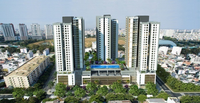 Xi Grand Court được xây dựng trên diện tích 17.940 m2, diện tích căn hộ đa dạng từ 70 đến 109m2.