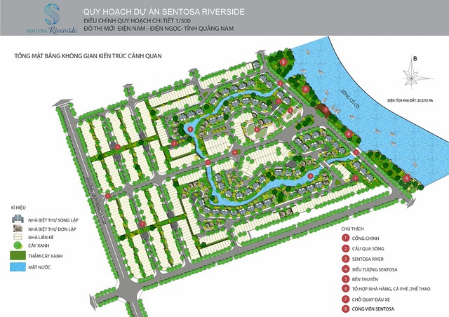 Khác với các dự án khác đang được chào bán theo hình thức phân lô bán nền, Sentosa Riverside có quy hoạch thành khu đô thị resort bên sông đẹp nhất Nam Đà Nẵng.