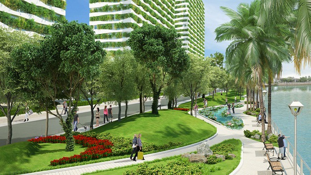 Công Viên River Moon Garden 8,000 m2 ven sông.