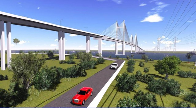 Cầu Cát Lái sẽ có dây văng tĩnh không 55m với tối thiểu 4 làn xe.