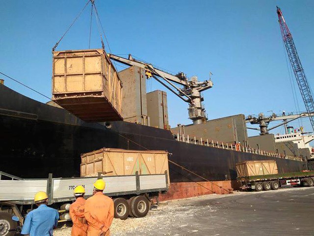 Hoạt động xuất khẩu sắn lát của HKB tại cảng Quy Nhơn-Bình Định.