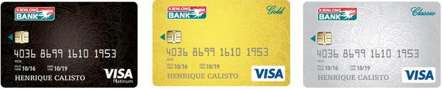 3 hạng thẻ Kienlongbank Visa được phát hành: Platinum, Gold, Classic.