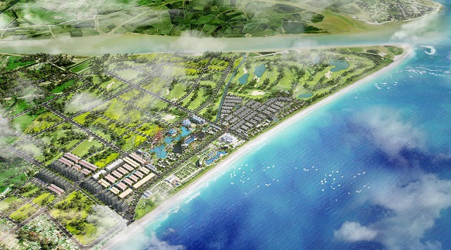 Phối cảnh tổng thể của FLC Samson Beach & Golf Resort và FLC Lux City.
